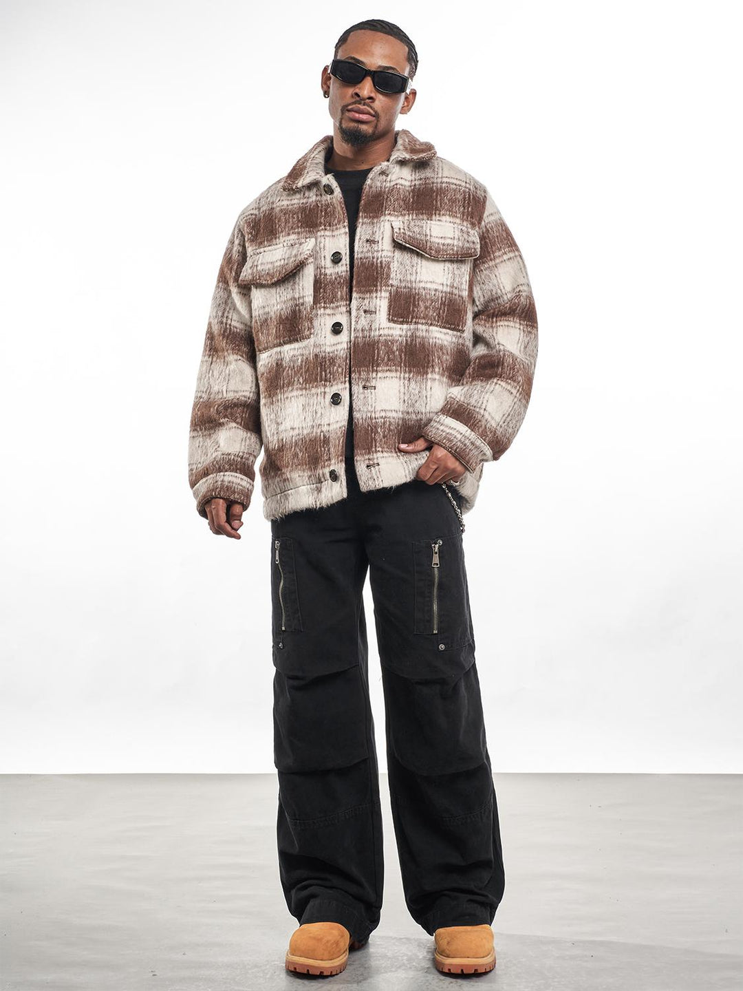 F3F Select Brushed Plaid CPO Shirt Jacket | Face 3 Face