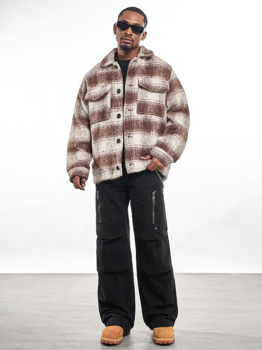 F3F Select Brushed Plaid CPO Shirt Jacket | Face 3 Face