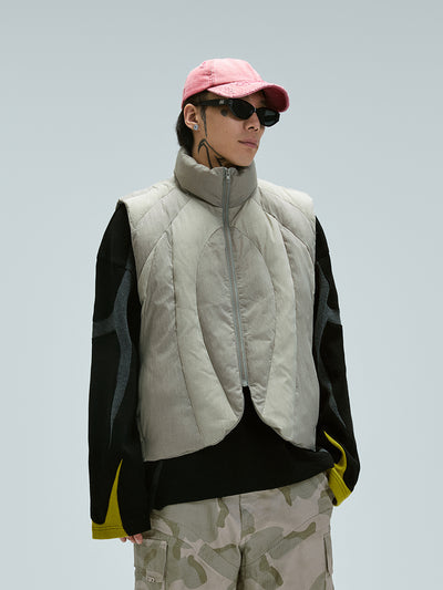 F2CE Functional Deconstruction Color Blocking Puffer Vest | Face 3 Face