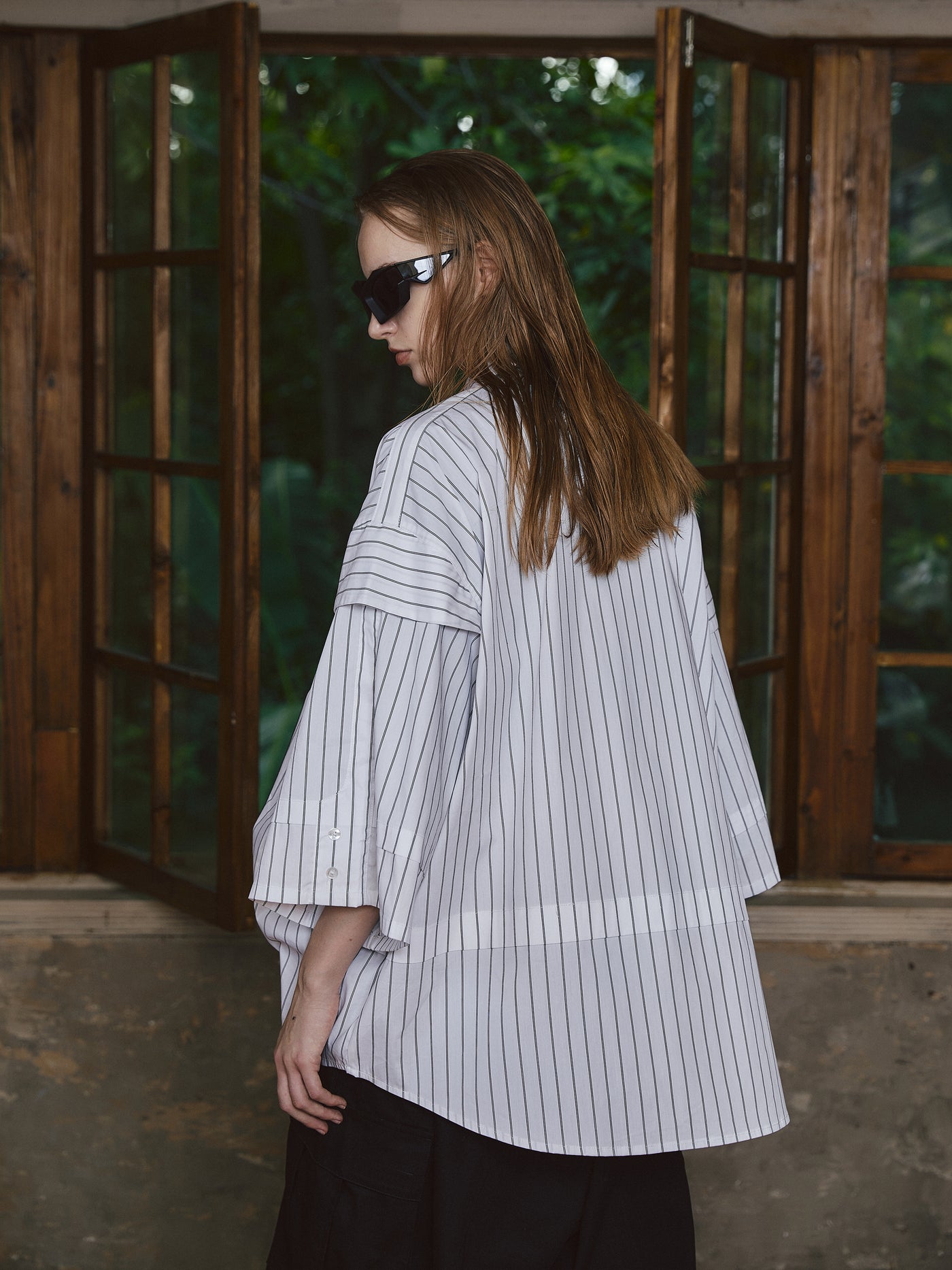 STEEPC Stripe Deconstructed Classic Drop Shoulder Shirt | Face 3 Face