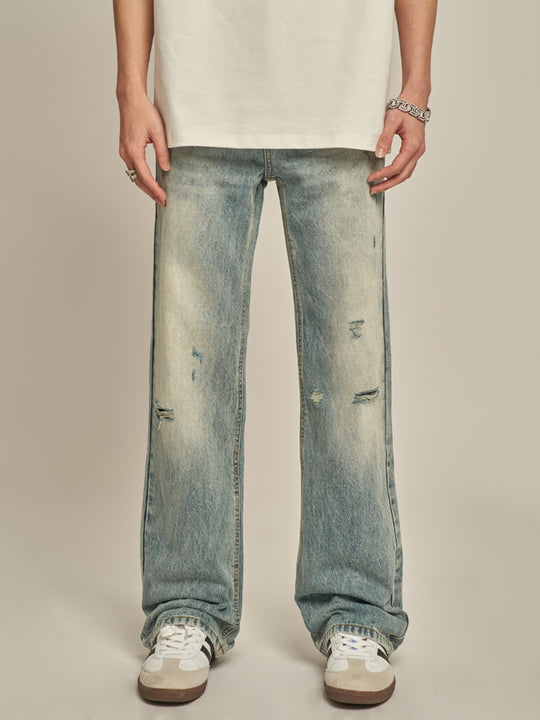 F3F Select Stonewashed Light Blue Holes Jeans