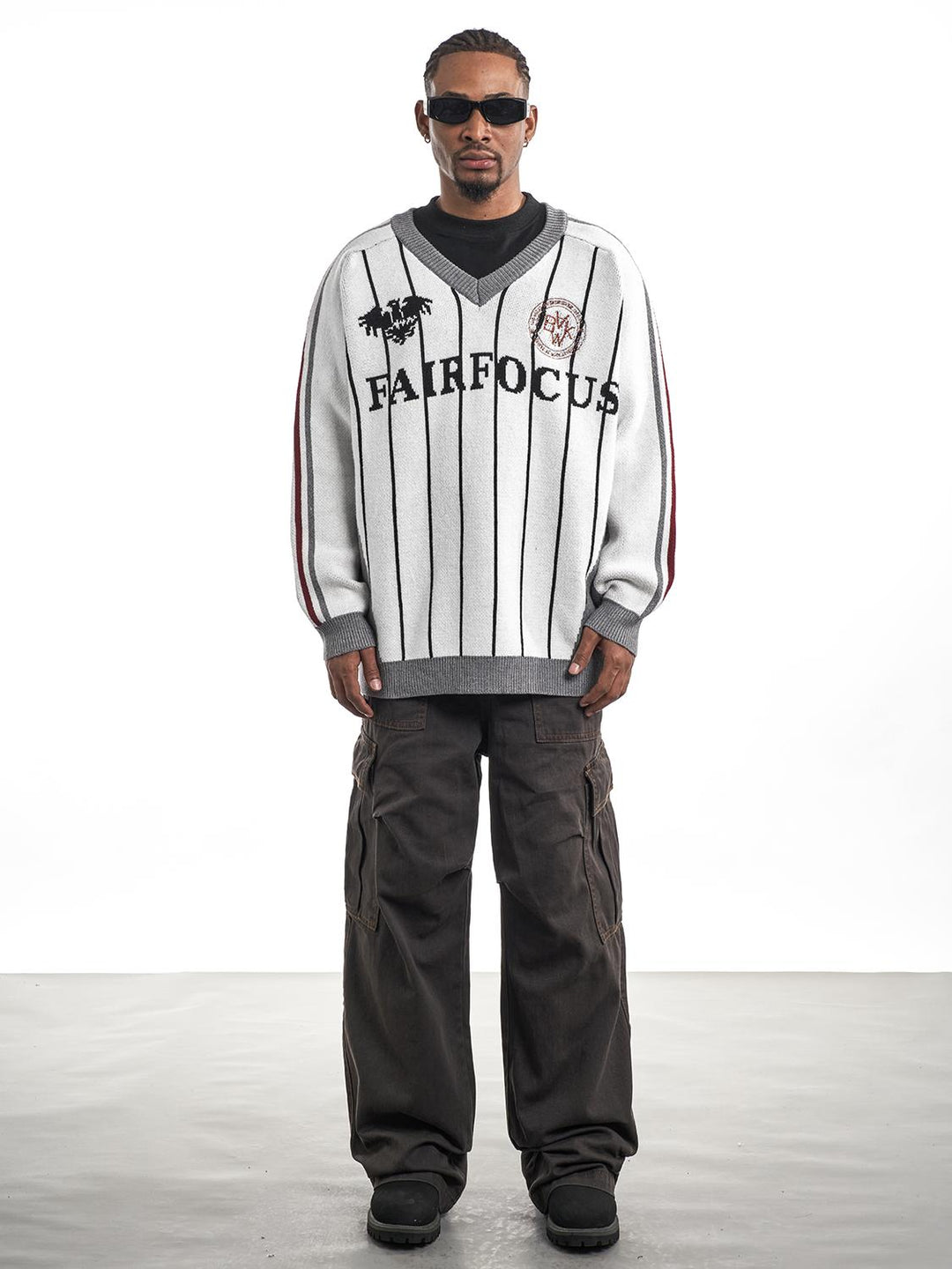 F3F Select Soccer Club Design V-neck Knit Sweater | Face 3 Face