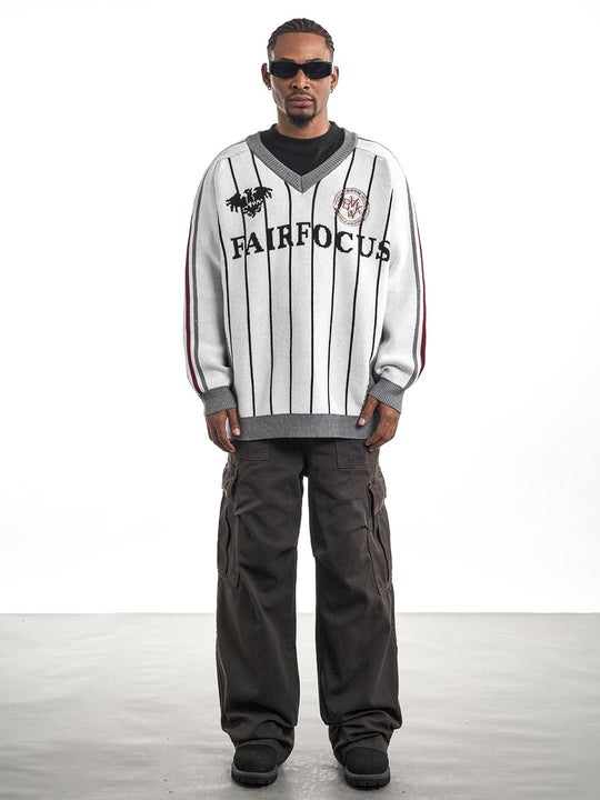 F3F Select Soccer Club Design V-neck Knit Sweater | Face 3 Face