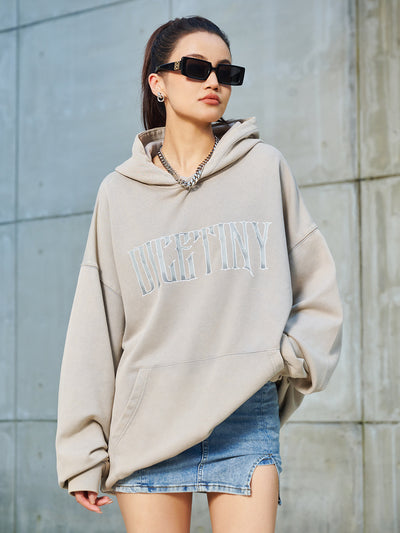 DICETINY Metal Font Logo Washed Hoodie | Face 3 Face