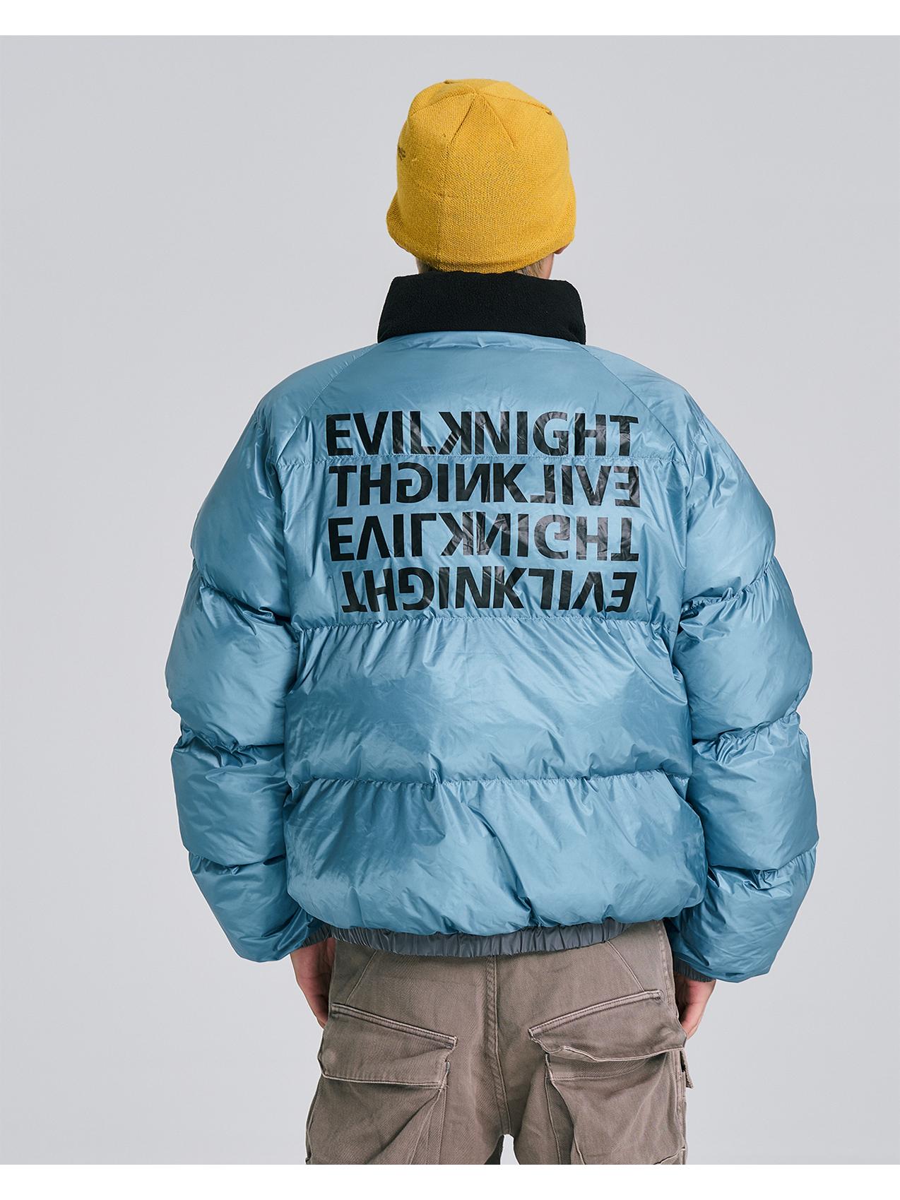 EVILKNIGHT(EK) Stand Up Collar Reversible Puffer Jacket | Face 3 Face