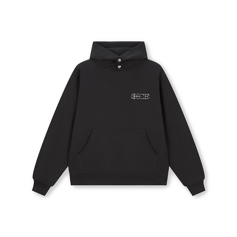 DICETINY Metal Logo & Button Hoodie | Face 3 Face