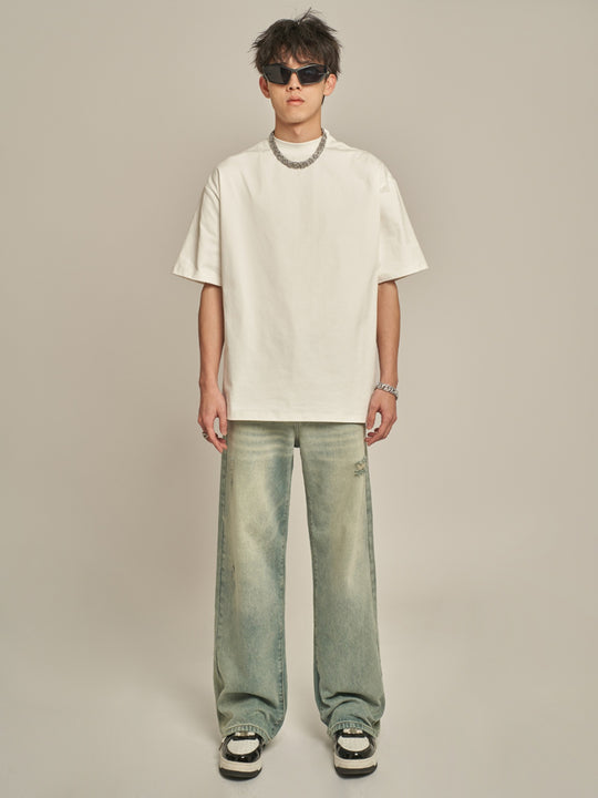 F3F Select Washed Simple Hole Jeans