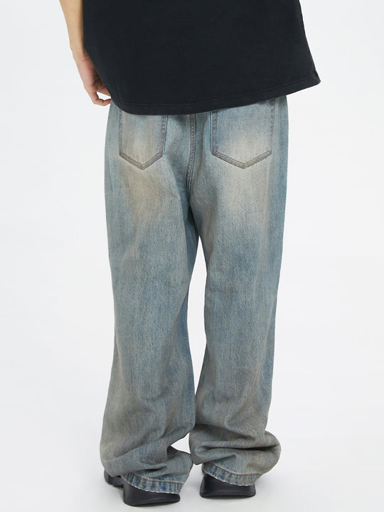 F2CE Washed Old Dirty Holes Denim Jeans