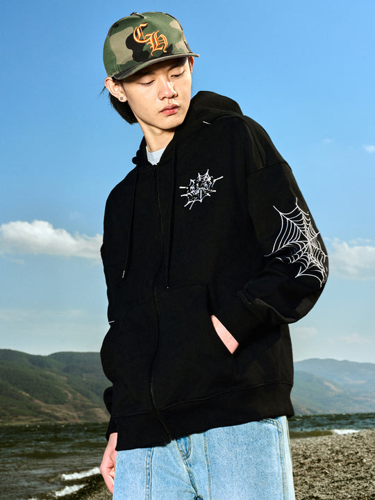 AFGK Spider Web Zipper Hoodie