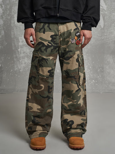 F3F Select Basic Camouflage Multi Pocket Cargo Pants | Face 3 Face