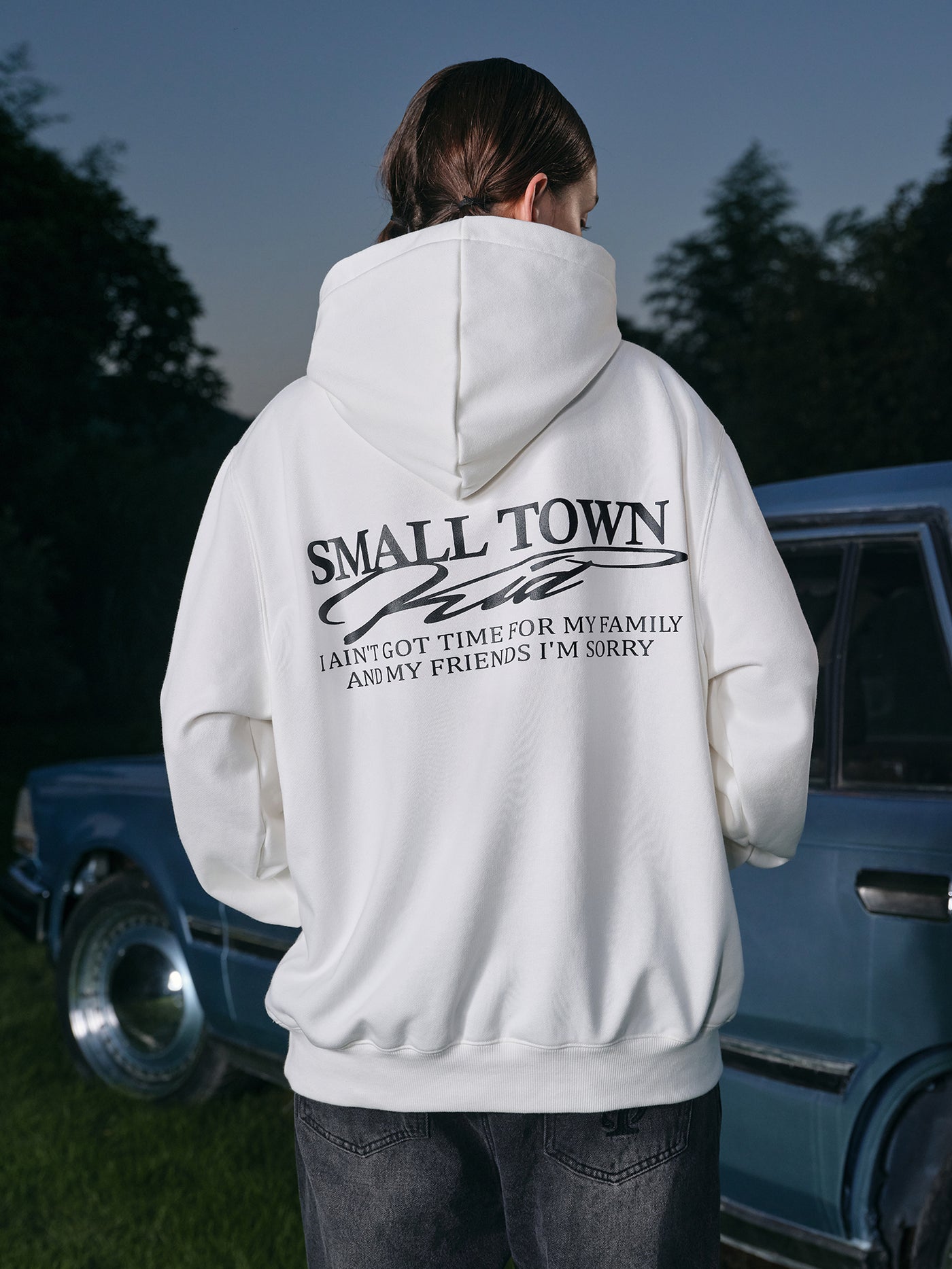 Small Town Kid Font Typography Logo Hoodie | Face 3 Face