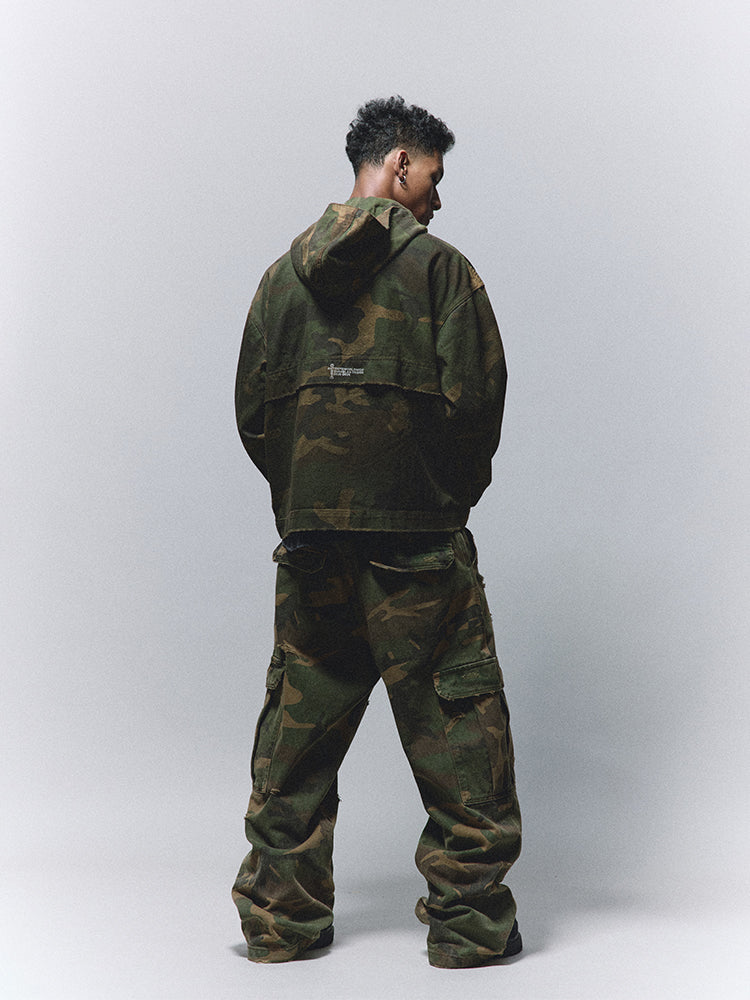 ANTIDOTE Camouflage Damage Hooded Work Jacket | Face 3 Face