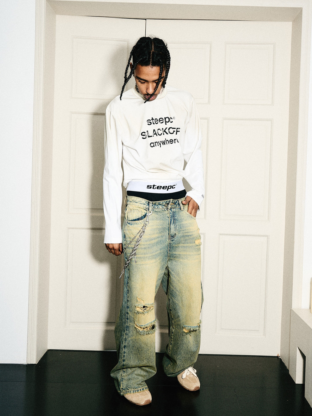 STEEPC Yellowed Vintage Washed Worn Jeans | Face 3 Face