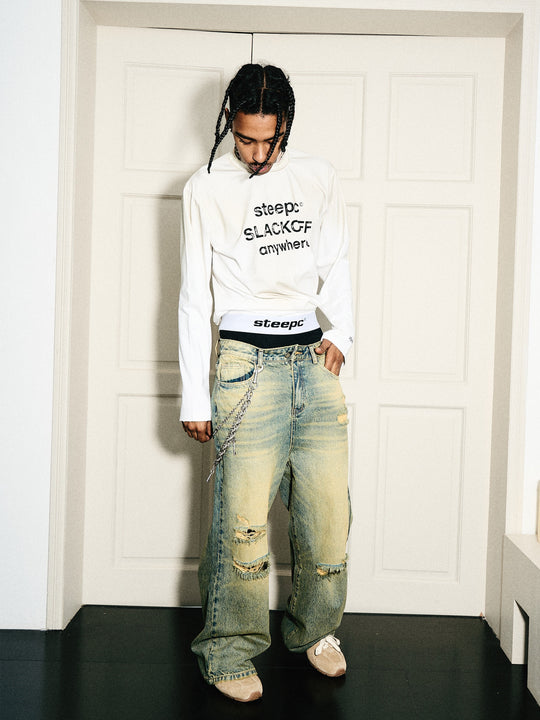 STEEPC Yellowed Vintage Washed Worn Jeans | Face 3 Face