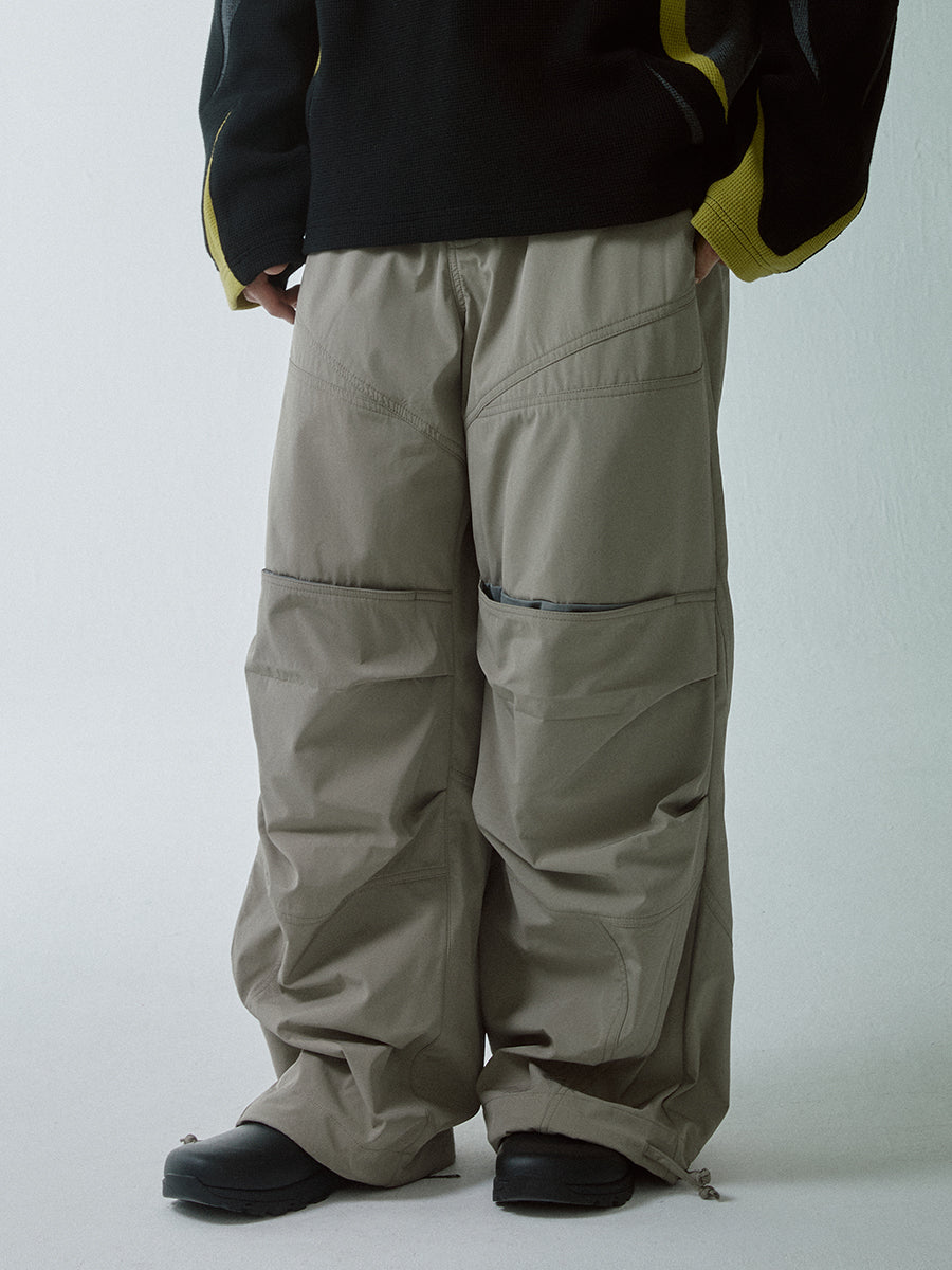 F2CE Knee Pocket Pleated Baggy Pants | Face 3 Face