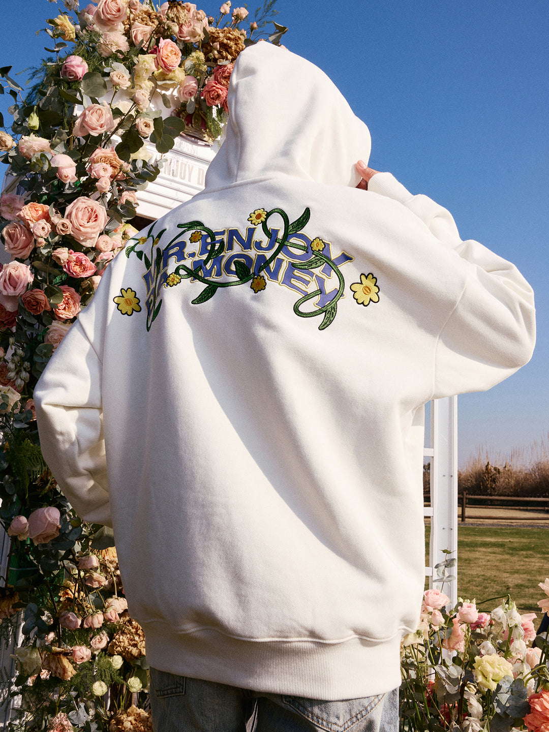 MEDM Embroidered Flowers Hoodie