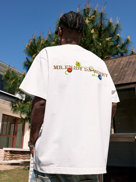 MEDM Floral Toothbrush Embroidery Tee