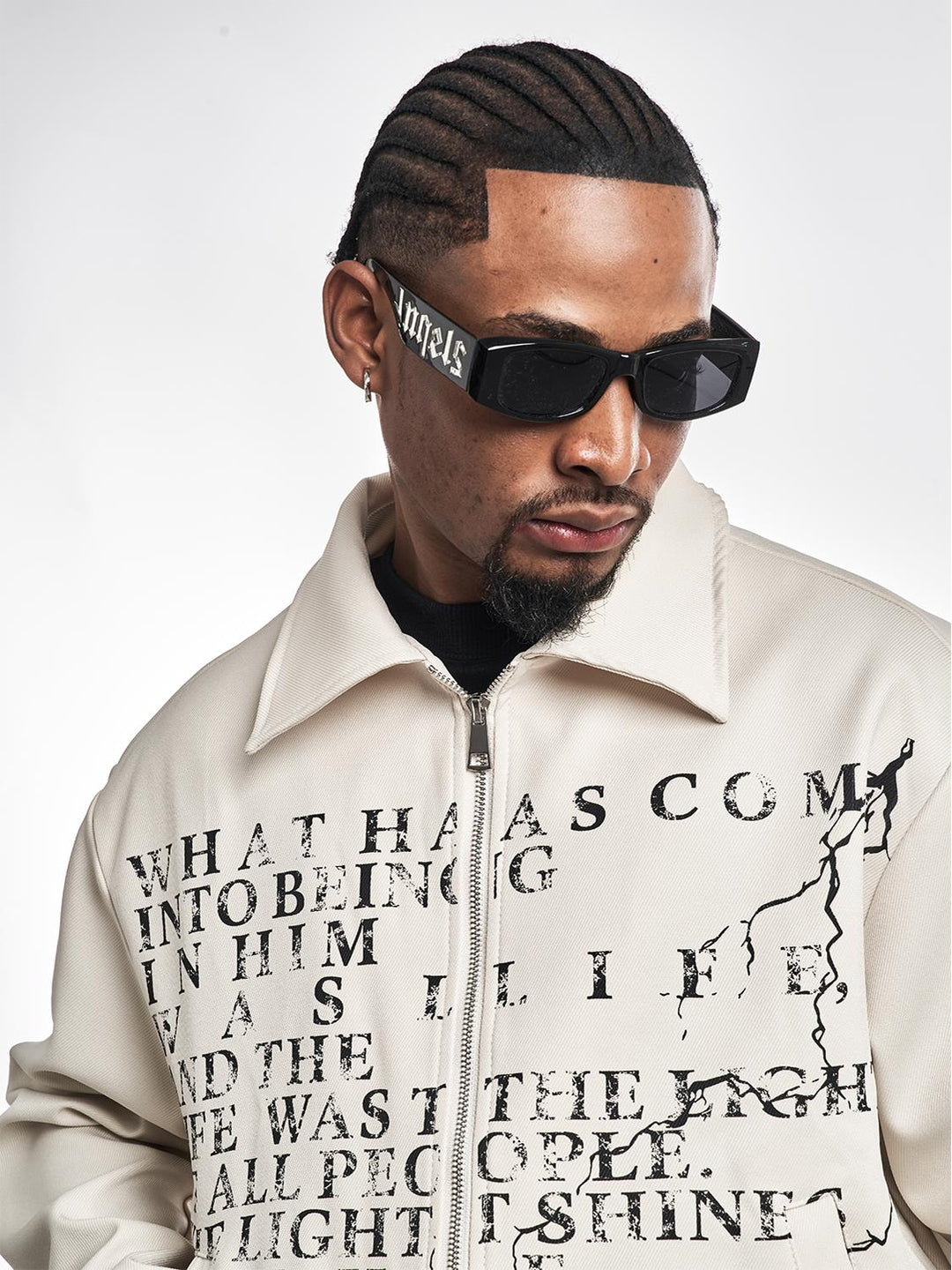 F3F Select Letter Printed Zip Short Jacket | Face 3 Face