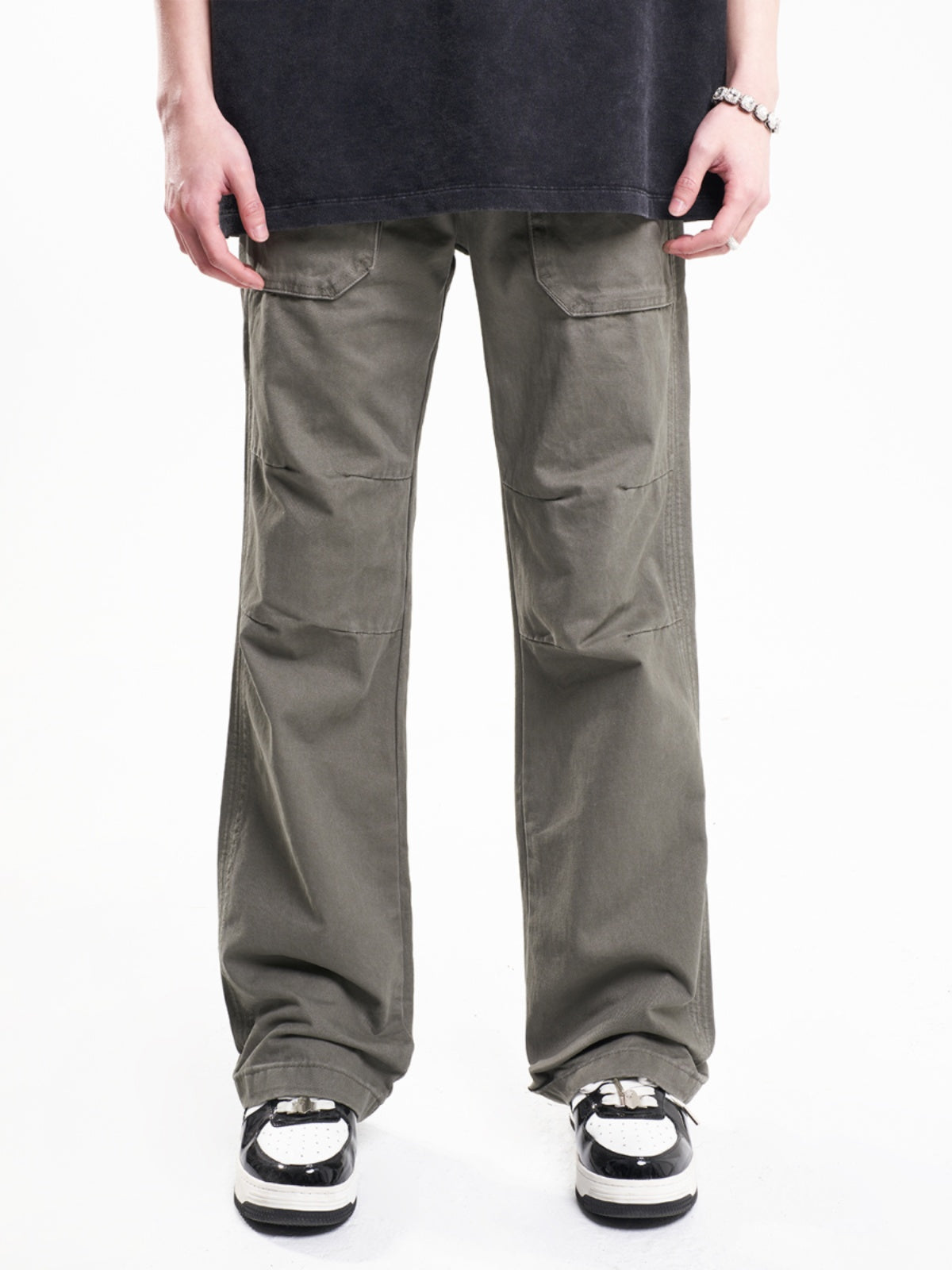 F3F Select Pleated Micro Flare Work Pants