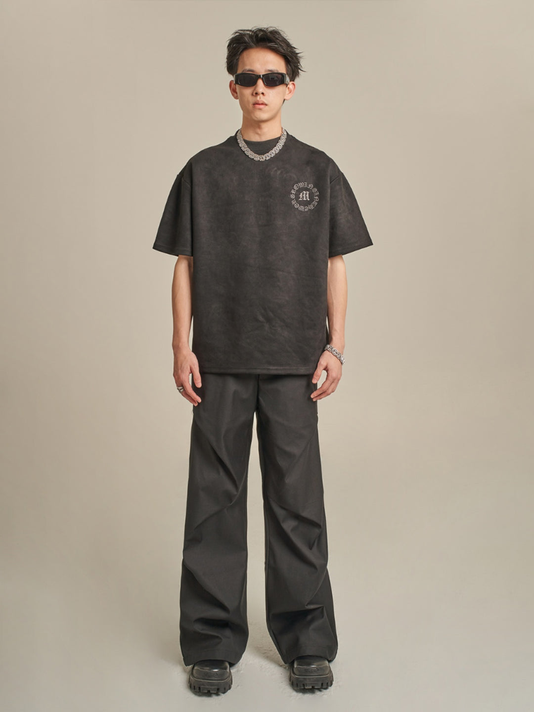 F3F Select Drape Black Suit Pants