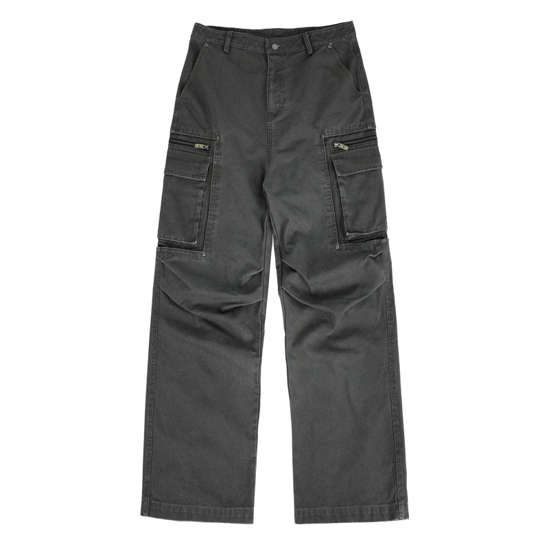 ANTIDOTE Stonewashed Inset Pocket Baggy Cargo Pants | Face 3 Face