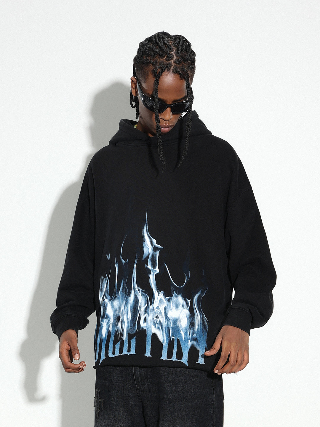 DICETINY Logo Flame Printed Hoodie | Face 3 Face