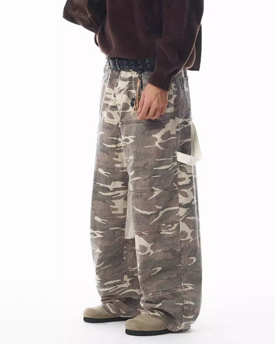 JHYQ Blocking Patchwork Pocket Design Camouflage Work Pants | Face 3 Face