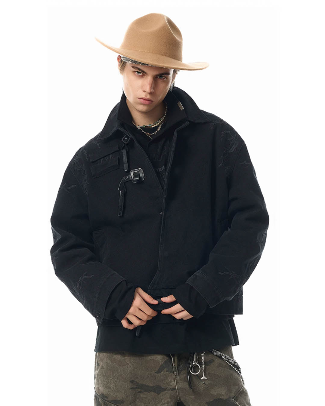 JHYQ Deconstructing Embroidery Thorn Work Jacket | Face 3 Face