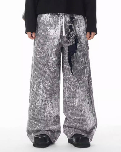 JHYQ Cracked Print Baggy Work Pants | Face 3 Face