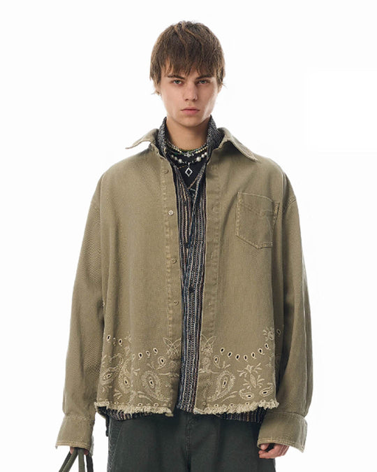 JHYQ Paisley Embroidery Long Sleeved Shirt Jacket | Face 3 Face