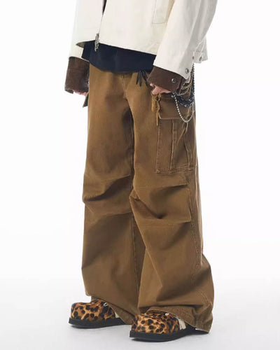 JHYQ Washed Pleated Work Baggy Cargo Pants | Face 3 Face