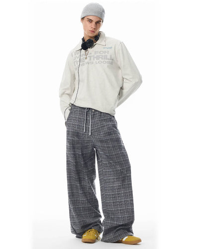 JHYQ Plaid Draped Baggy Pants | Face 3 Face