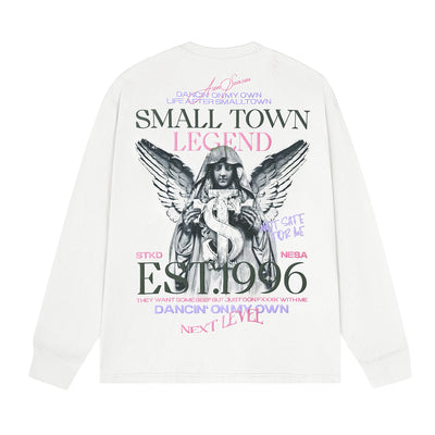 Small Town Kid Angel Foam Print Long Sleeved Tee | Face 3 Face