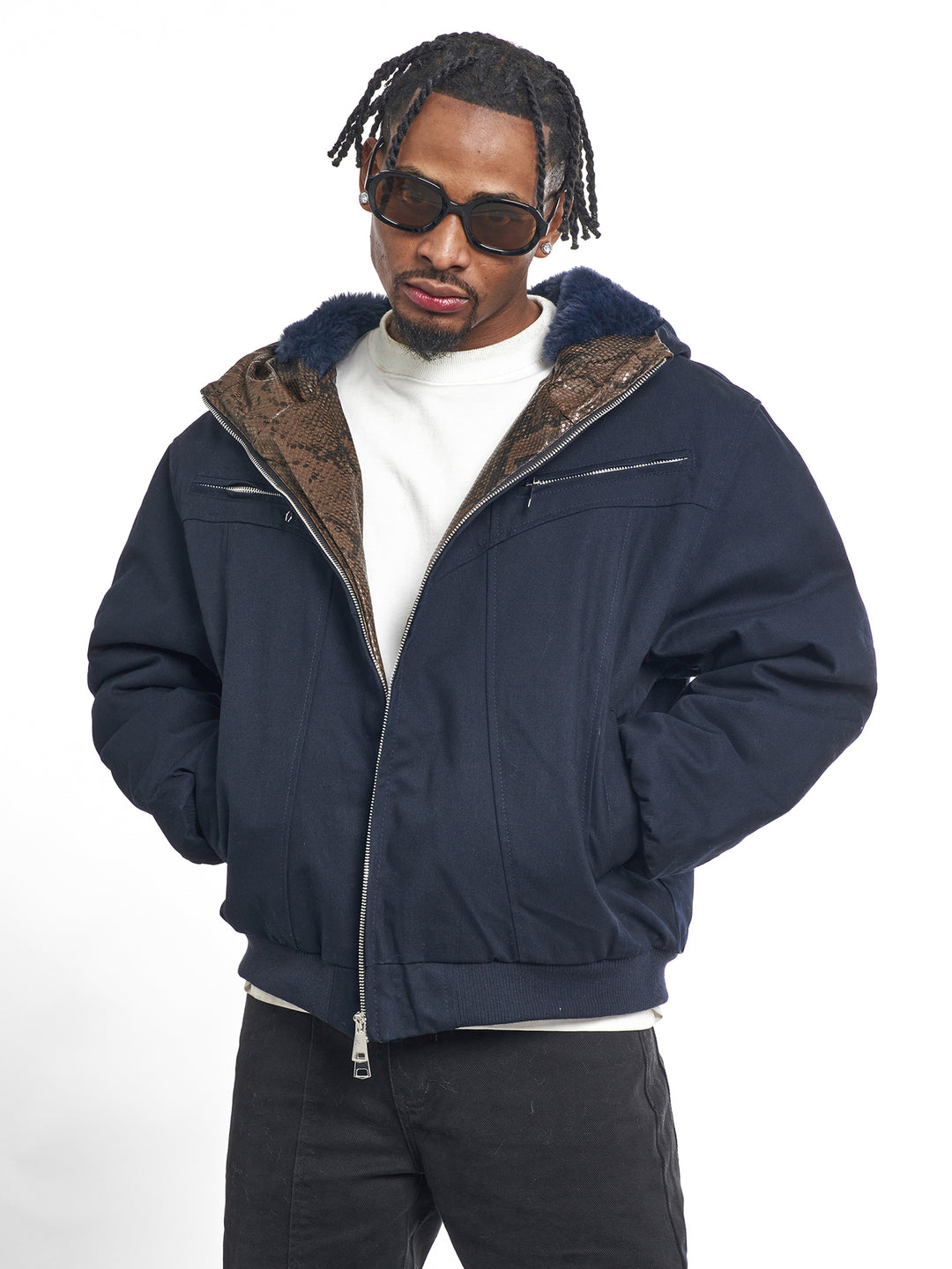 F3F Select Snake Pattern Lining Hooded Jacket | Face 3 Face