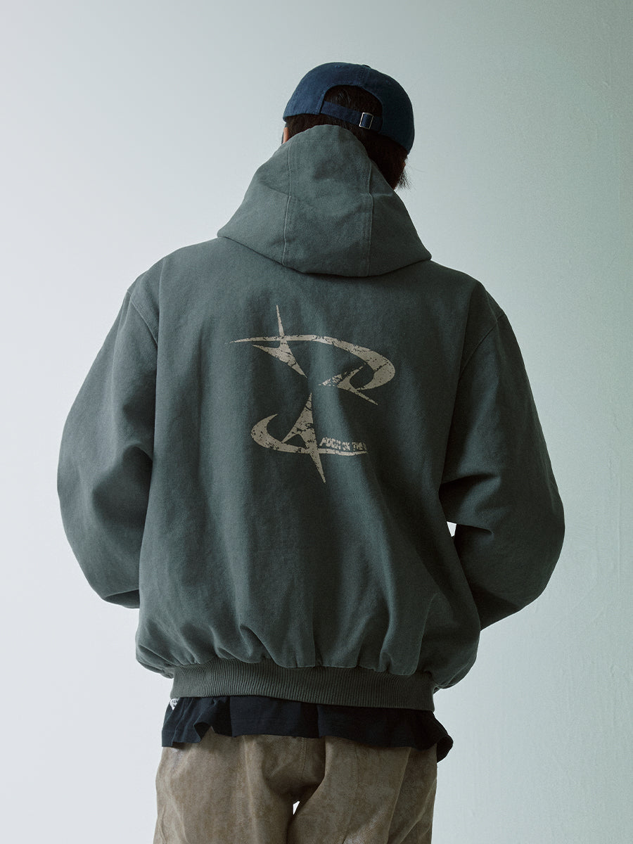 F2CE Canvas Embroidery Printing Hooded Work Jacket | Face 3 Face