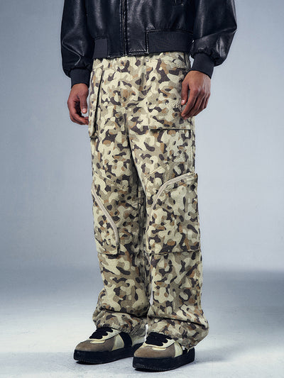 YADcrew x BIPOLAR Camouflage Multi Pocket Cargo Pants