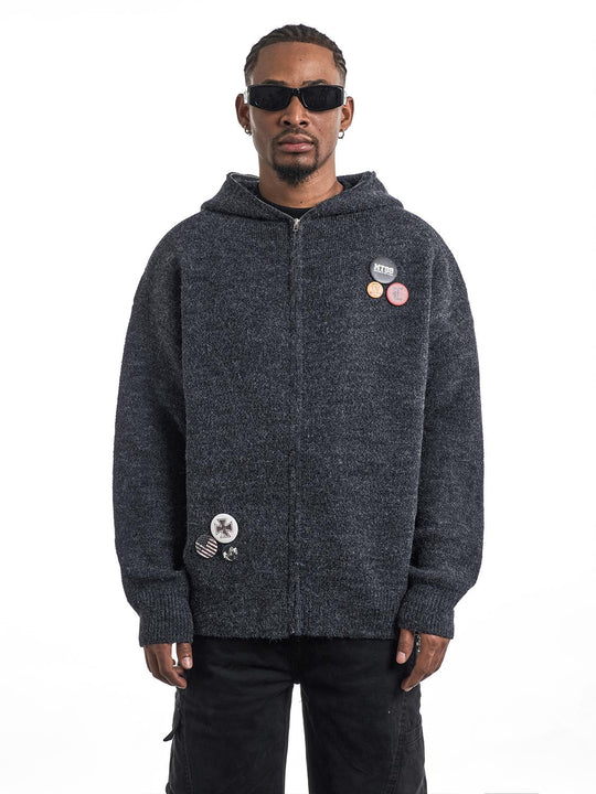 F3F Select Zip Up Knit Hoodie | Face 3 Face