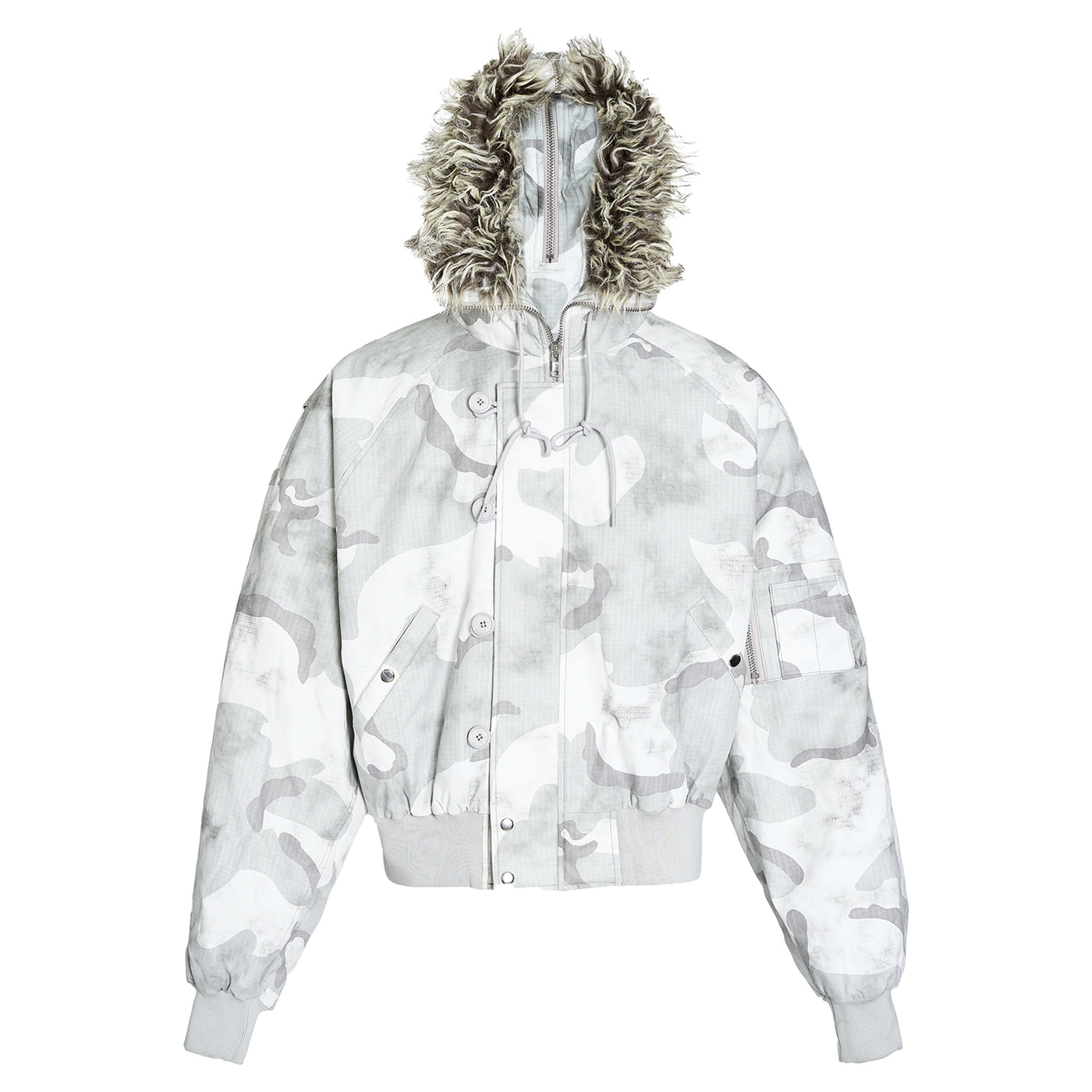 STEEPC Gray and White Camouflage N2B Military Jacket | Face 3 Face