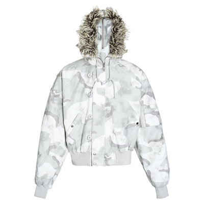 STEEPC Gray and White Camouflage N2B Military Jacket | Face 3 Face