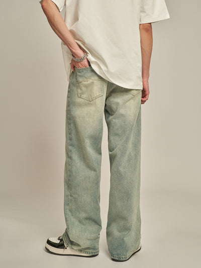 F3F Select Washed Simple Hole Jeans