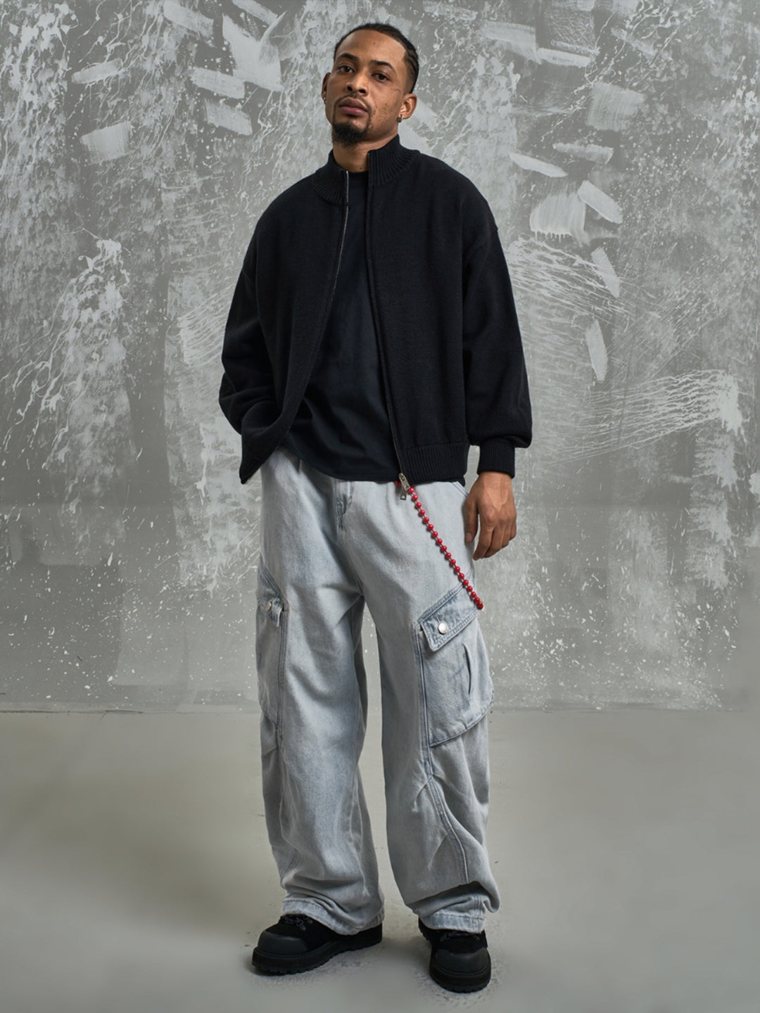 F3F Select 3D Pockets Washed Baggy Paratrooper Work Jeans | Face 3 Face