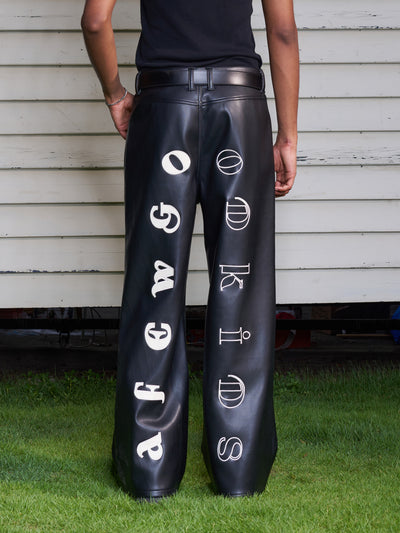 AFGK Punk Embroidery Leather Pants | Face 3 Face