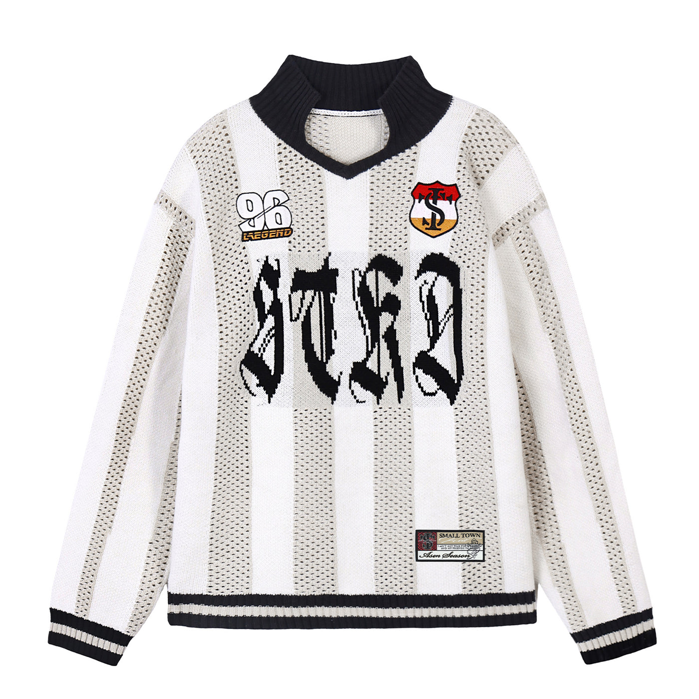 Small Town Kid Striped Knit Polo Sweater | Face 3 Face