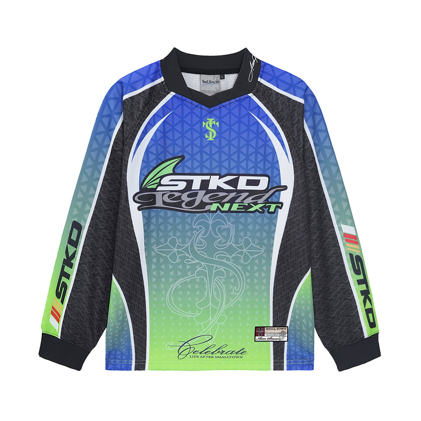 Small Town Kid Parametric Printed Gradient Moto Jersey | Face 3 Face