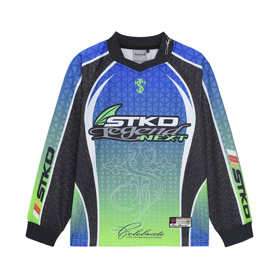 Small Town Kid Parametric Printed Gradient Moto Jersey | Face 3 Face