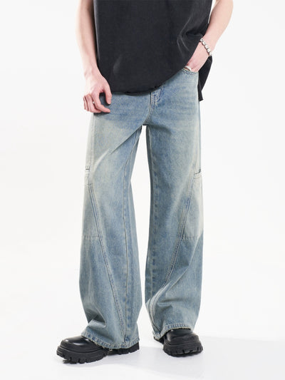 F3F Select Vintage Washed Wide Leg Work Jeans