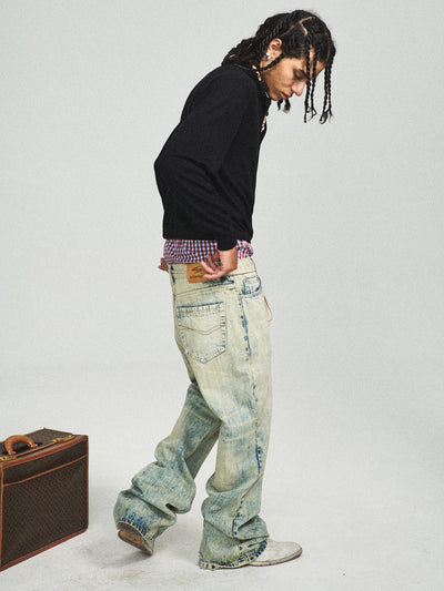 STEEPC Vintage Washed Blue Bootcut Jeans | Face 3 Face