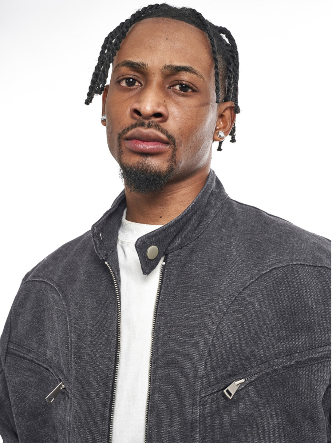 F3F Select Washed Denim Short Motorcycle Jacket | Face 3 Face