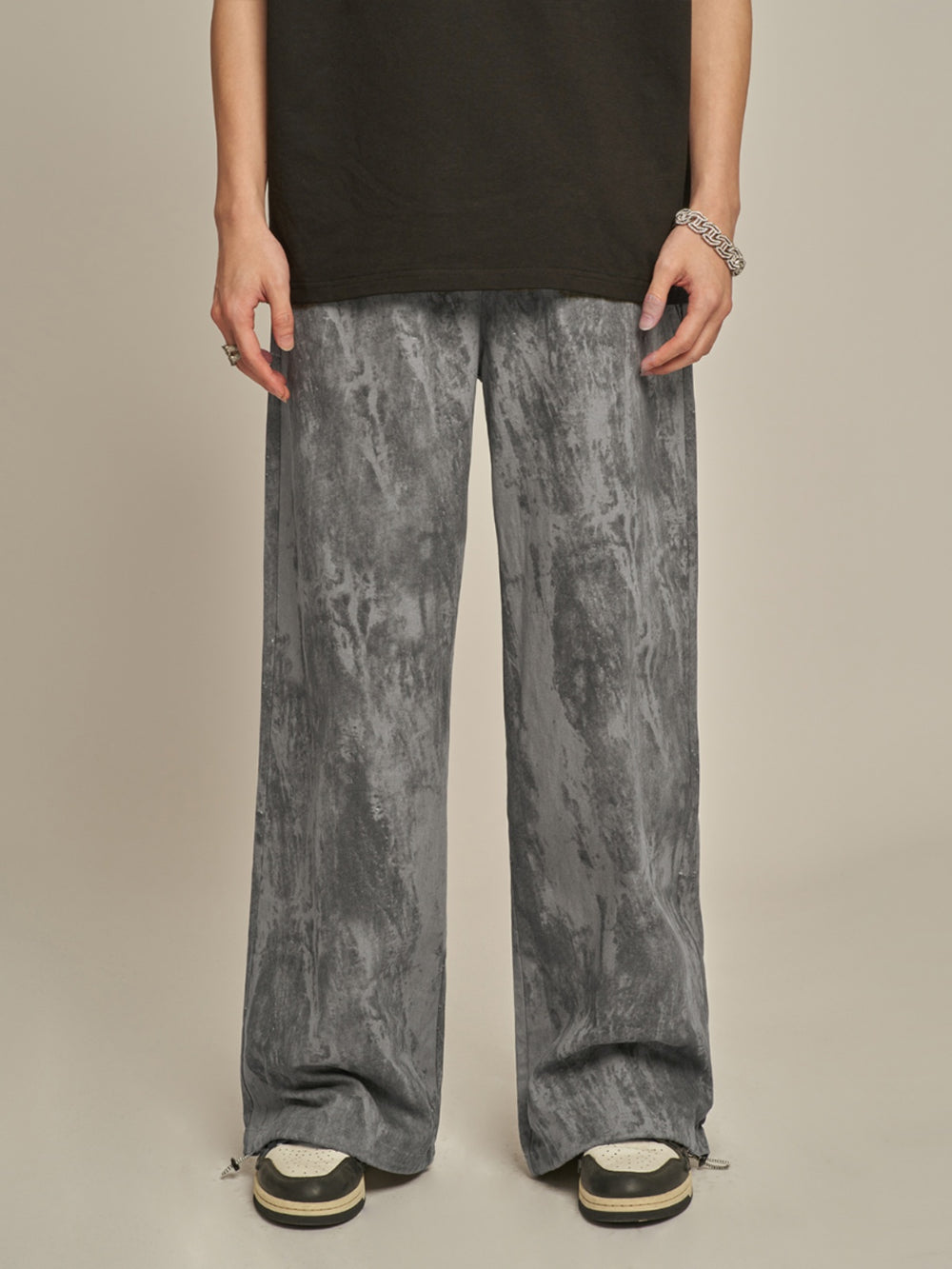 F3F Select Tie Dye Gray Drawstring Pants