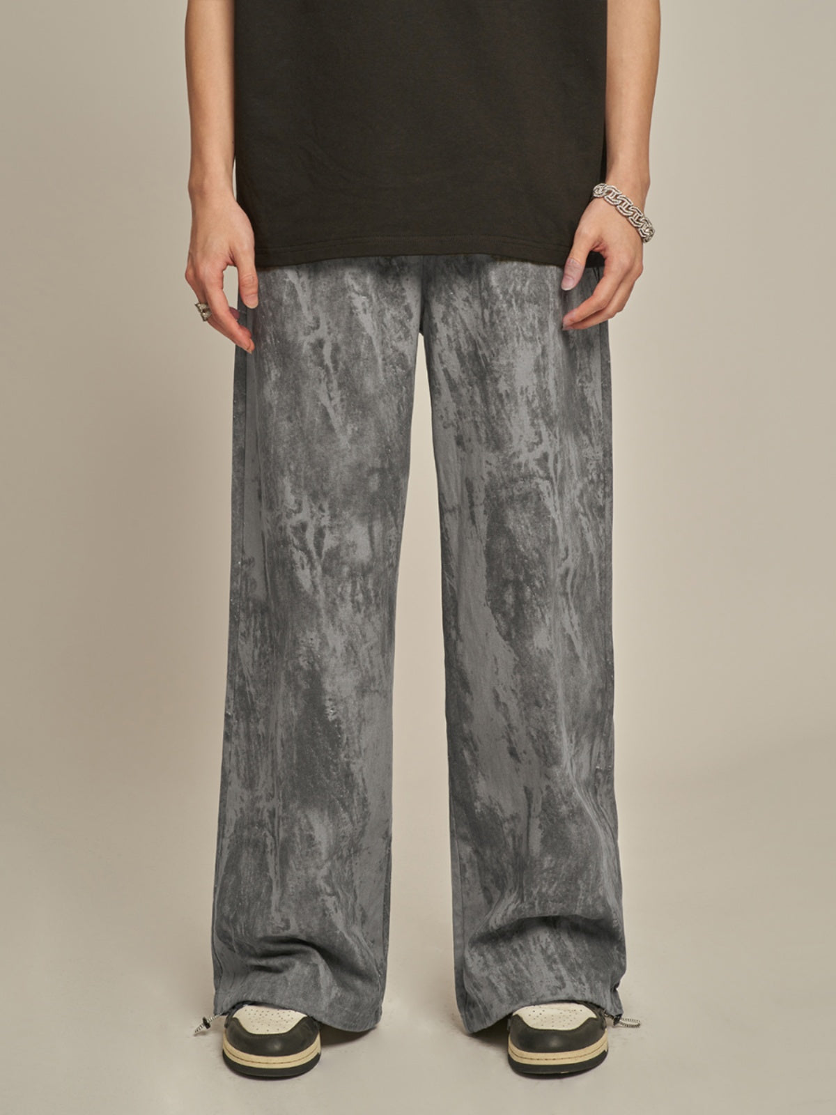 F3F Select Tie Dye Gray Drawstring Pants